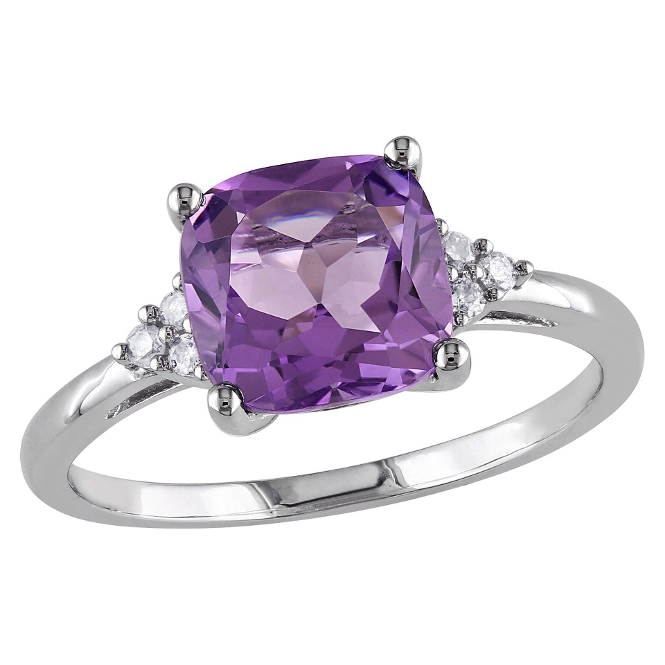 CT. T.W. Amethyst and 0.06 CT. T.W. Diamond Shared Prong Ring in