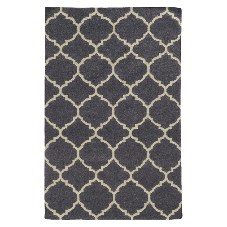 Pantone Matrix 4280F 100% Wool Flatweave Area Rug   Gray (5x8