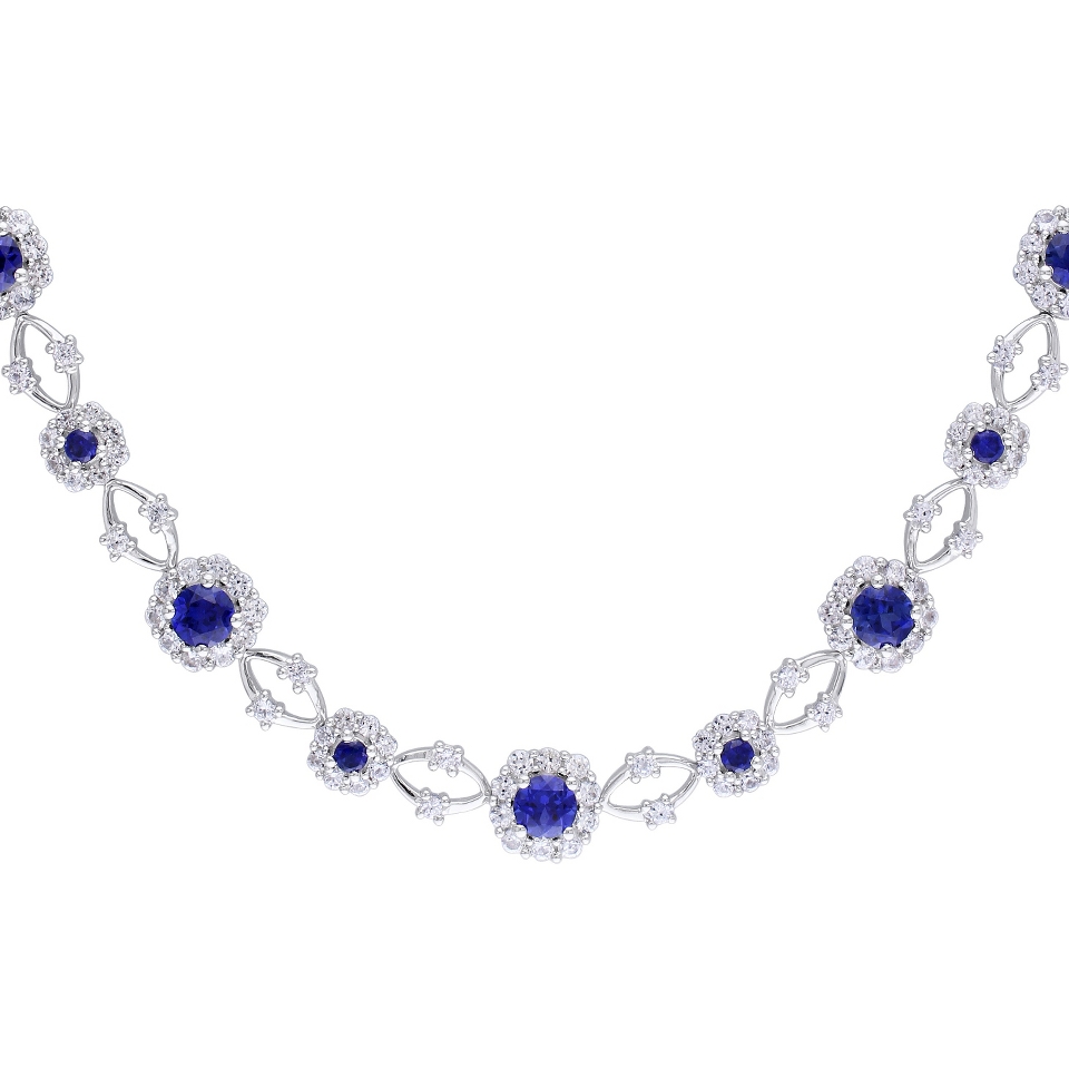 Allura 10.58 CT. T.W. Created Sapphire Necklace in Sterling Silver