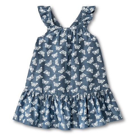 Toddler Girls Chambray Butterfly Dress : Target