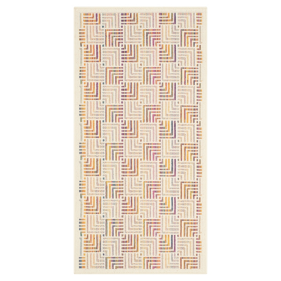 Geo Checker Patio Rug   Wheat/Multi color