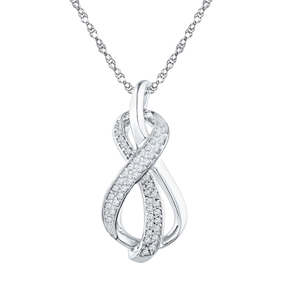 CT. T.W. Round Diamond Prong Set Infinity Loop Pendant in Sterling