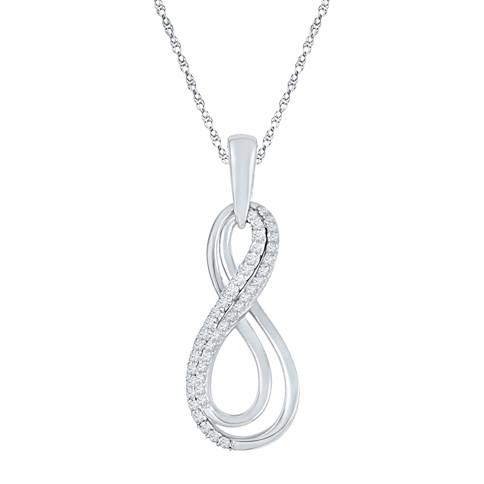 CT. T.W. Round Diamond with Prong Set Infinity Pendant in Sterling