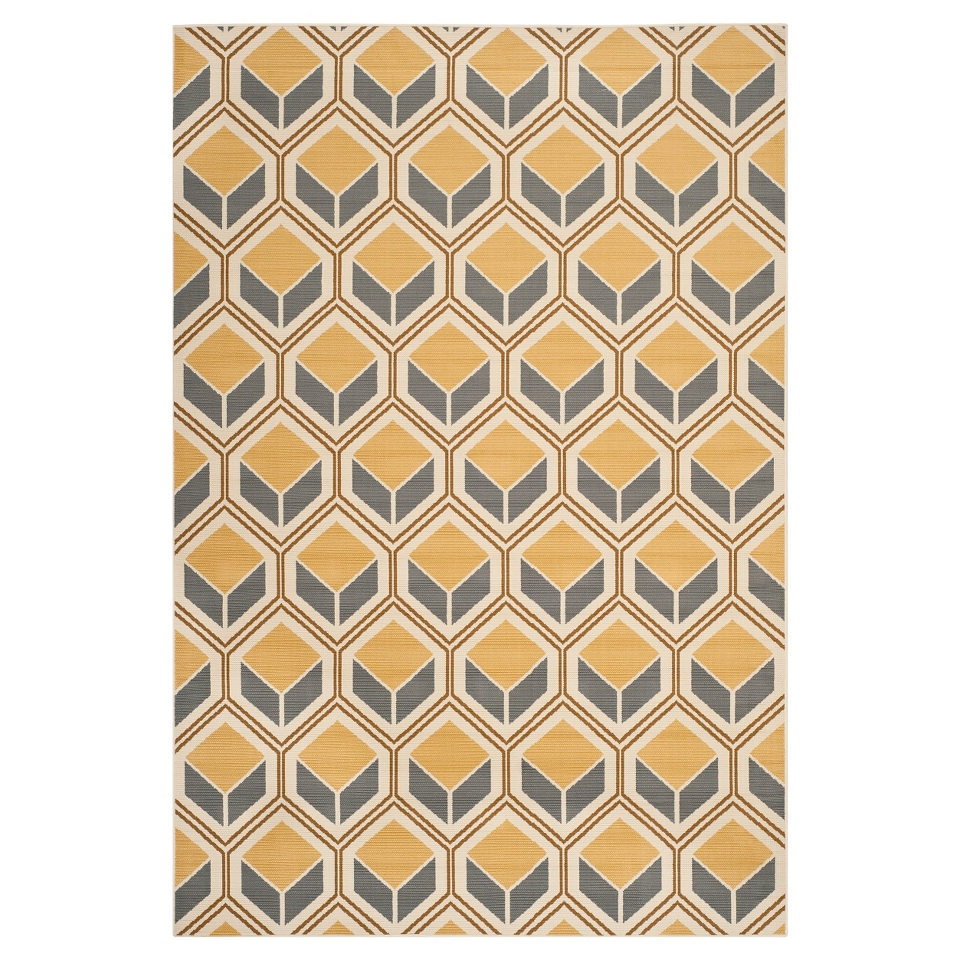 Miramar Outdoor Patio Rug   Ivory/Camel