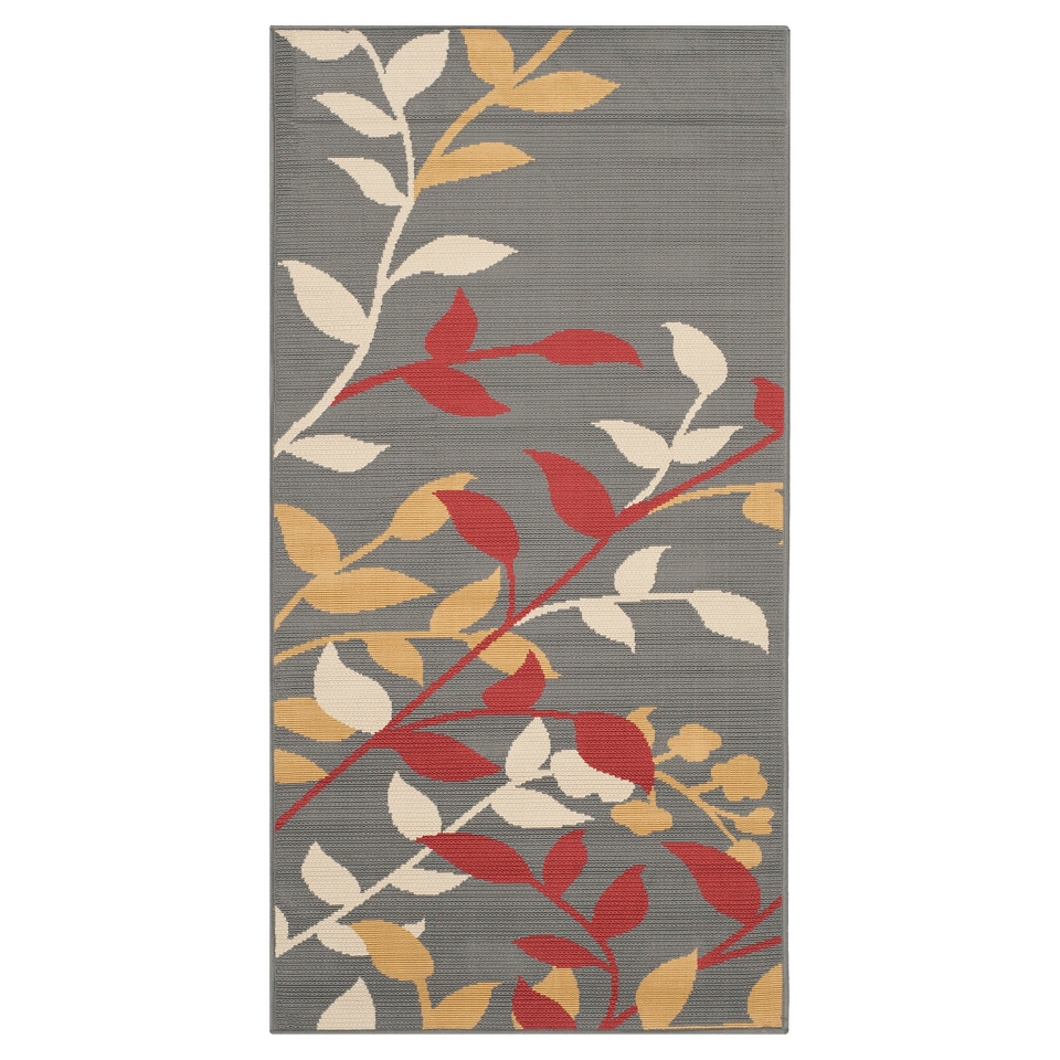 Simoca Outdoor Patio Rug   DarkGrey/Rust