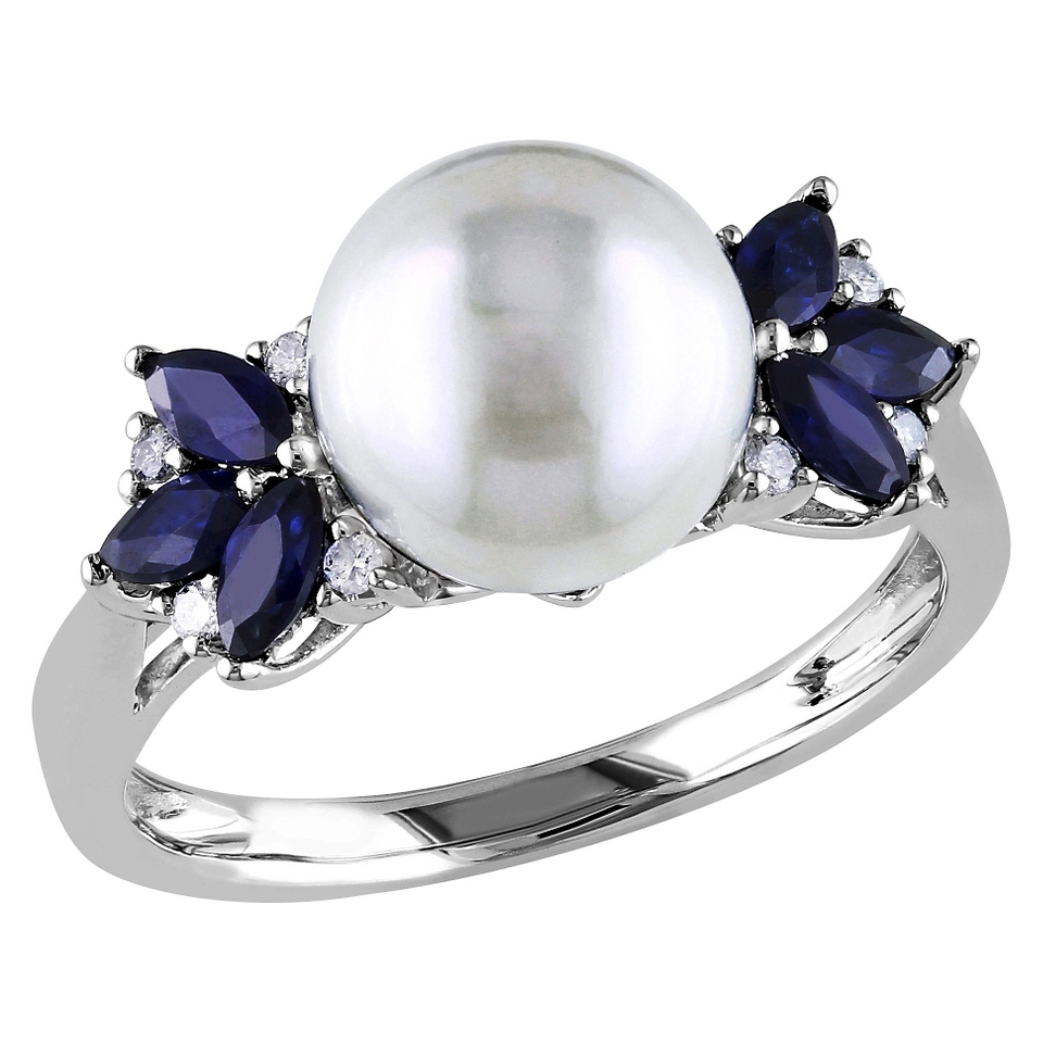 5mm Freshwater Pearl with .66 CT. T.W. Sapphire and .06 CT. T.W