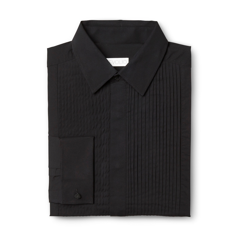 Tevolio Mens Tuxedo Shirt   Black