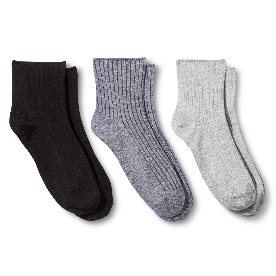Womens Ribbed Ankle Socks 3 Pack   Merona™