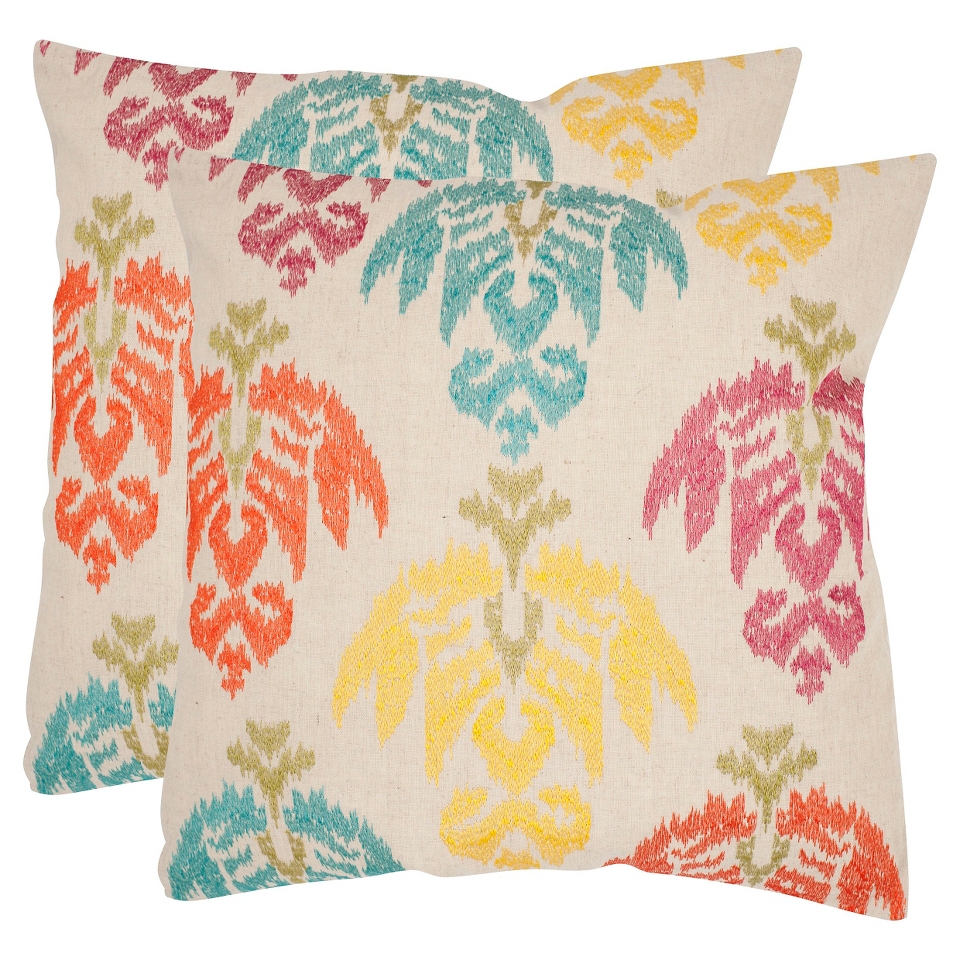 Safavieh 2 Pack Emboirdered Ikat Pillow