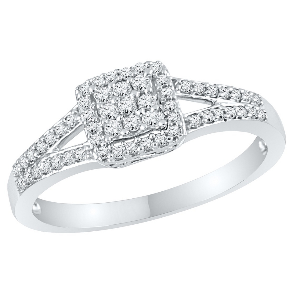 CT. T.W. Round Diamond Prong Set Fashion Ring in 10K White Gold