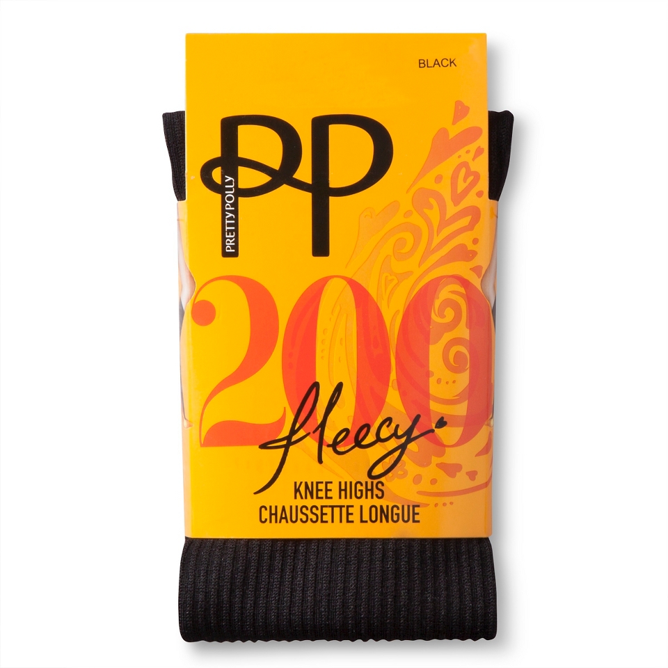 Pretty Polly Womens 200 Denier Fleecy Knee Highs   Black One Size