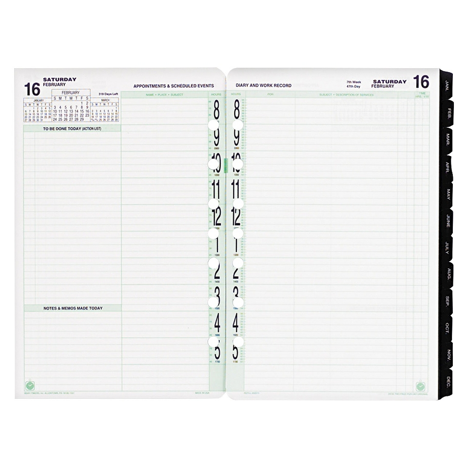 2015 Day Timer® Original Dated Two Page per Day Organizer Refill