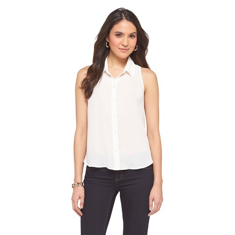 Sleeveless Button Up Blouse White - Ambar : Target