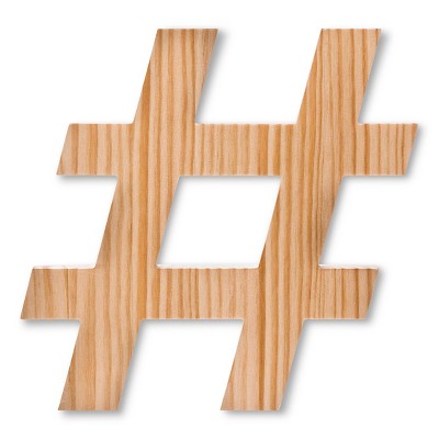 Decorative 8 Wooden Hashtag Symbol Target Inventory 