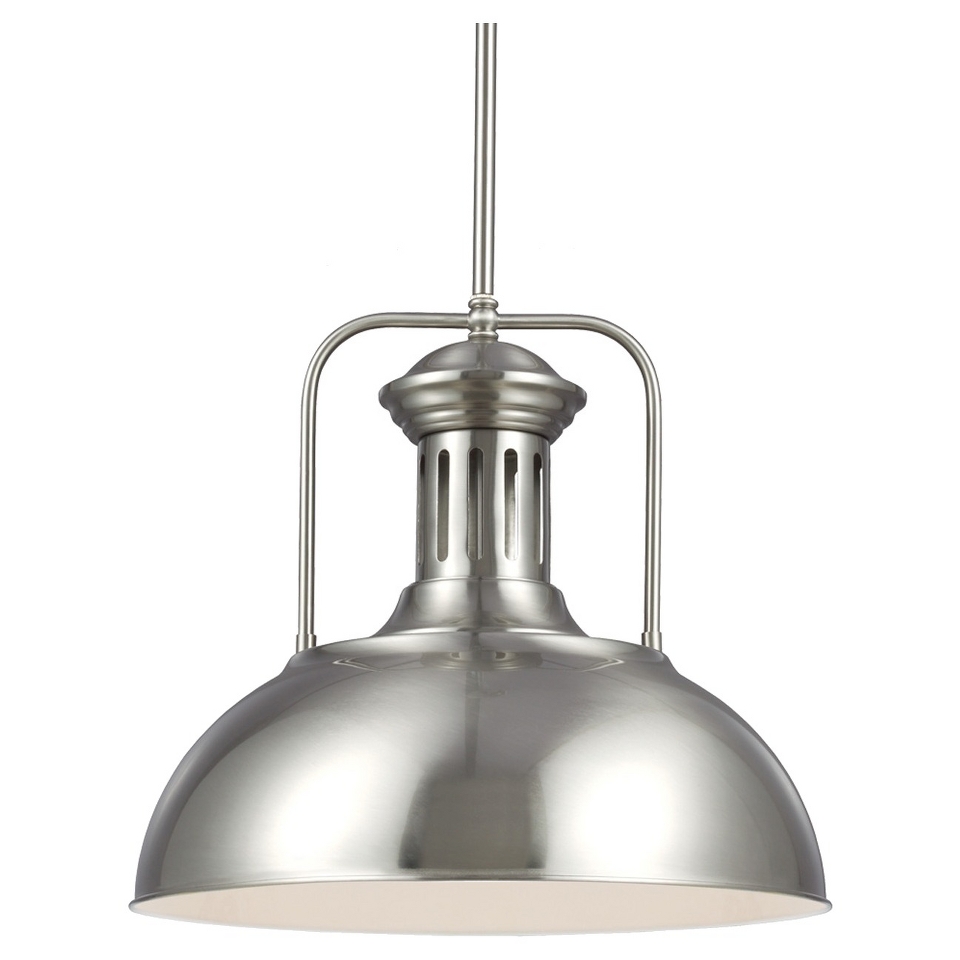 Sea Gull Lighting Beacon Street One Light Pendant   Brushed Steel