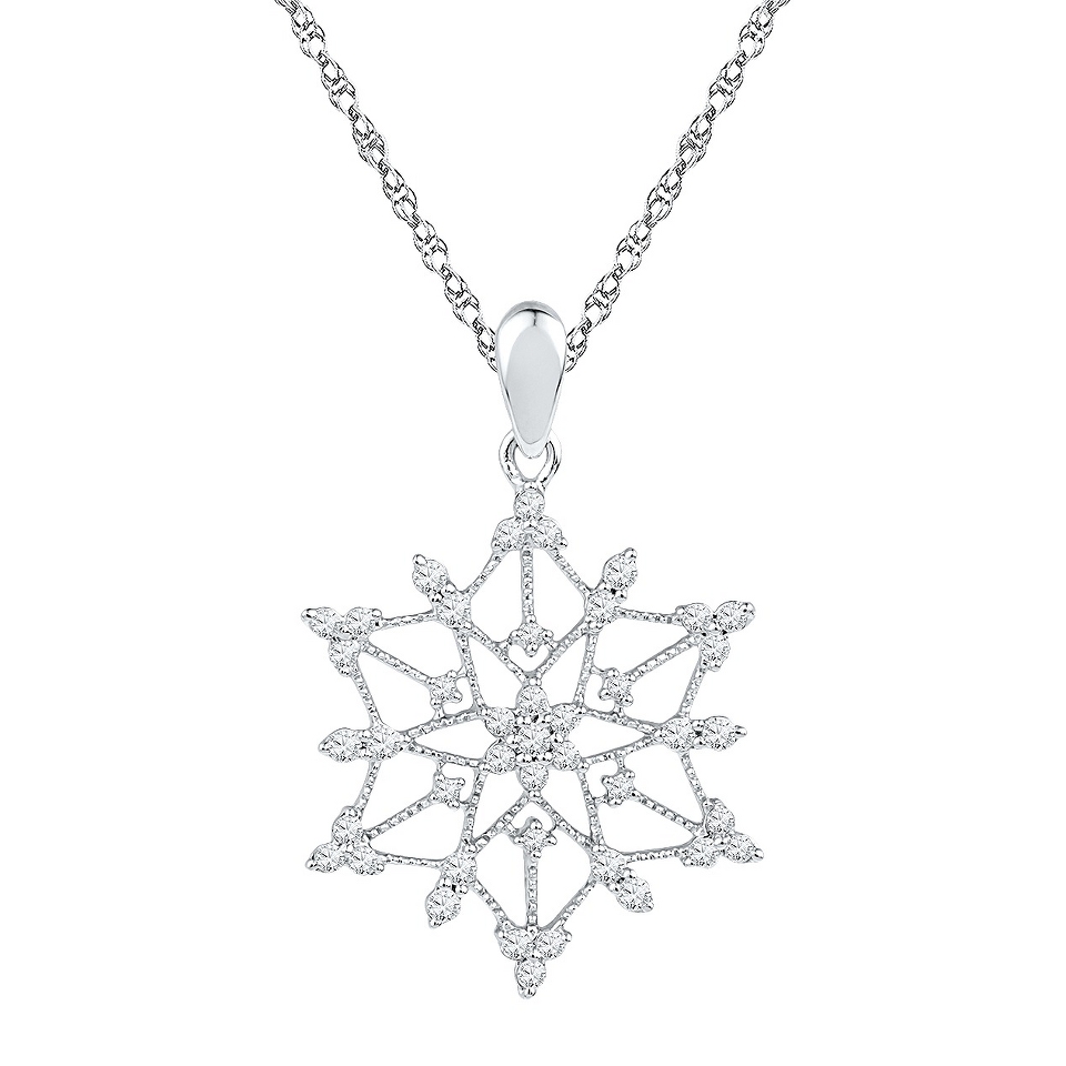 CT. T.W. Round Diamond Prong Set Star Fashion Pendant in 10K White