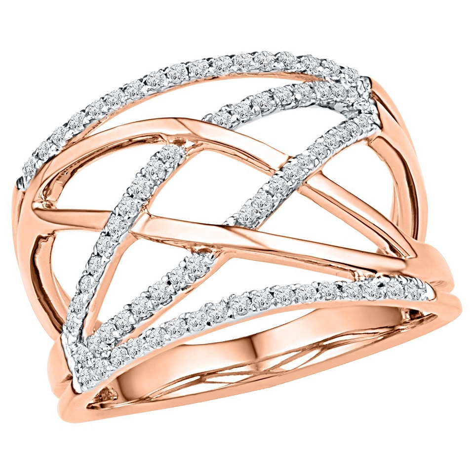 CT. T.W. Round Diamond Prong Set Fashion Ring in 10K Rose Gold (IJ