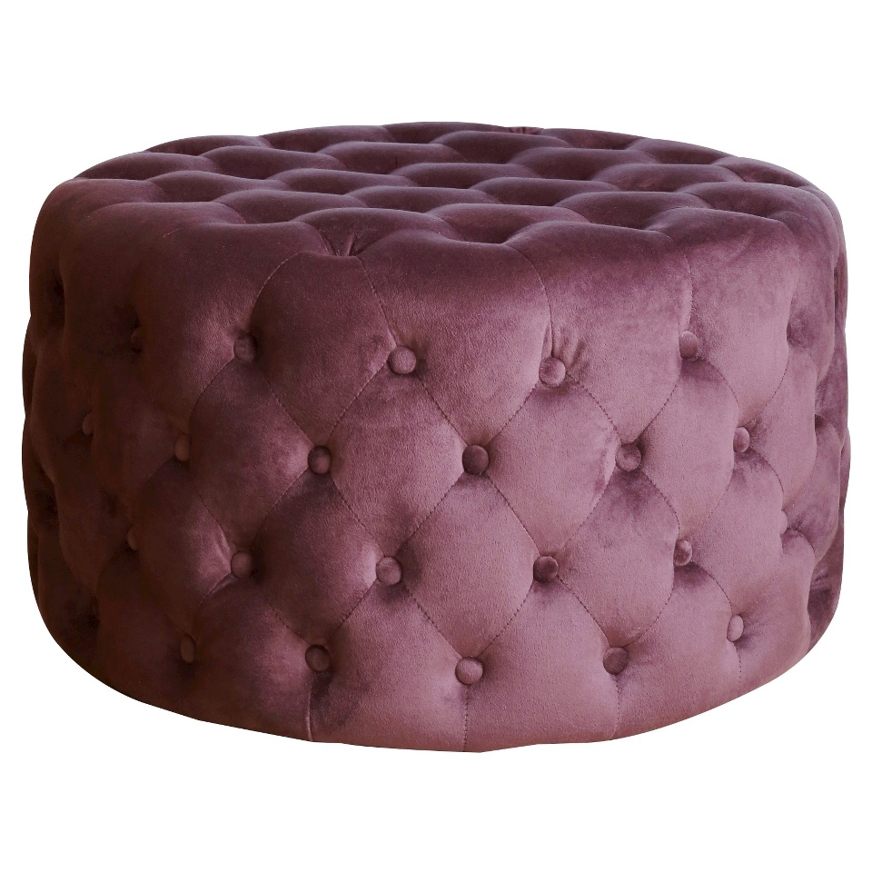 AbbysonJemma Tufted Round Velvet Ottoman