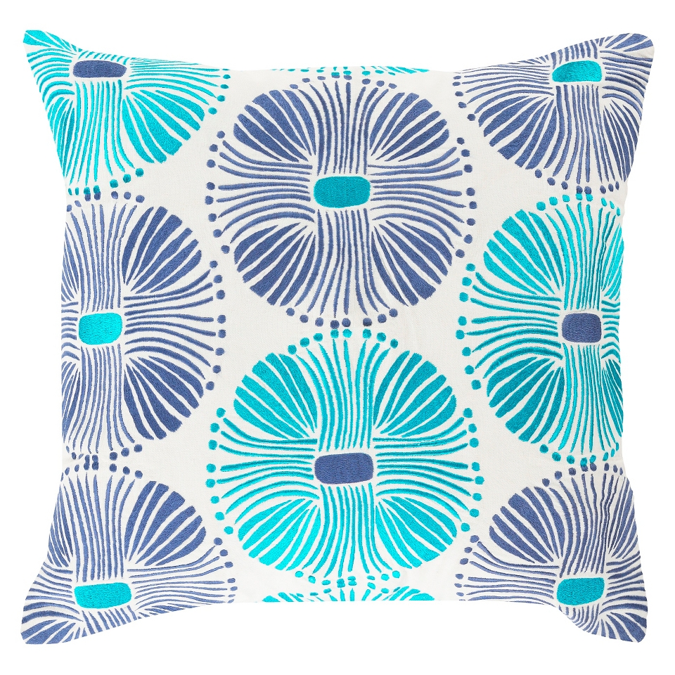 Multi Burst Pillow   Blue/Turquoise   22 x 22