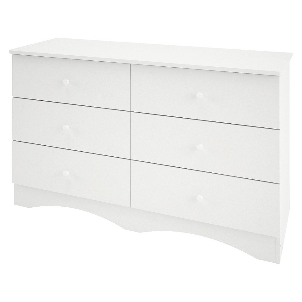 Nexera Vichy 6 Drawer Double Dresser   White