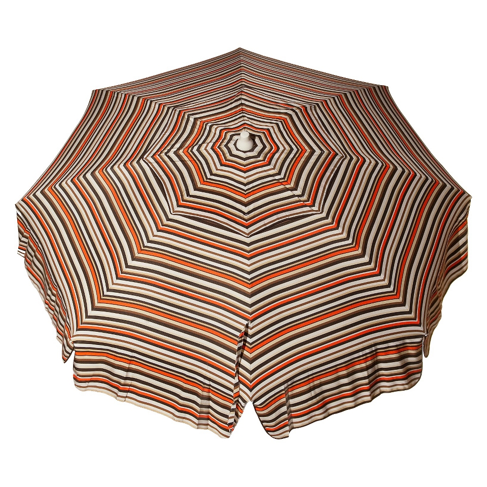 Parasol 6 Italian Aluminum Collar Tilt Beach Umbrella   Brown Stripe