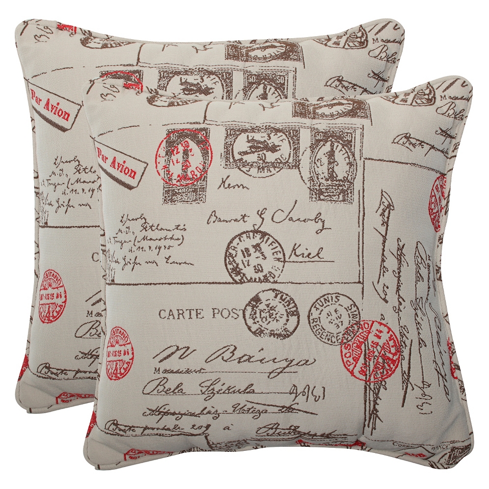 Bella Dura® Carte Postale Outdoor 2 Piece Square Throw Pillow Set