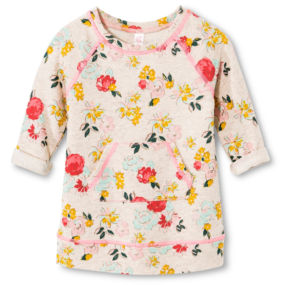 Toddler Girls Floral French Ferry Dress   Oatmeal