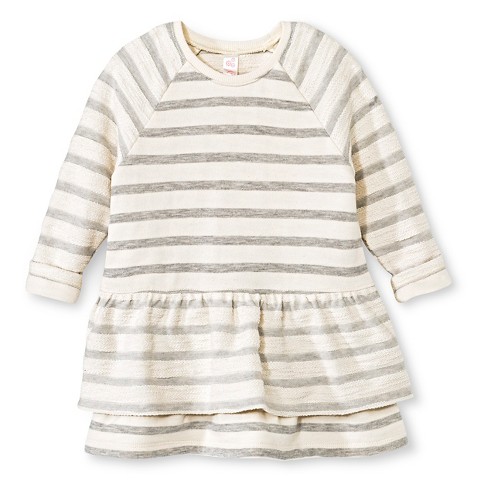 Toddler Girls' Stripe French Terry Dress Gray - ... : Target