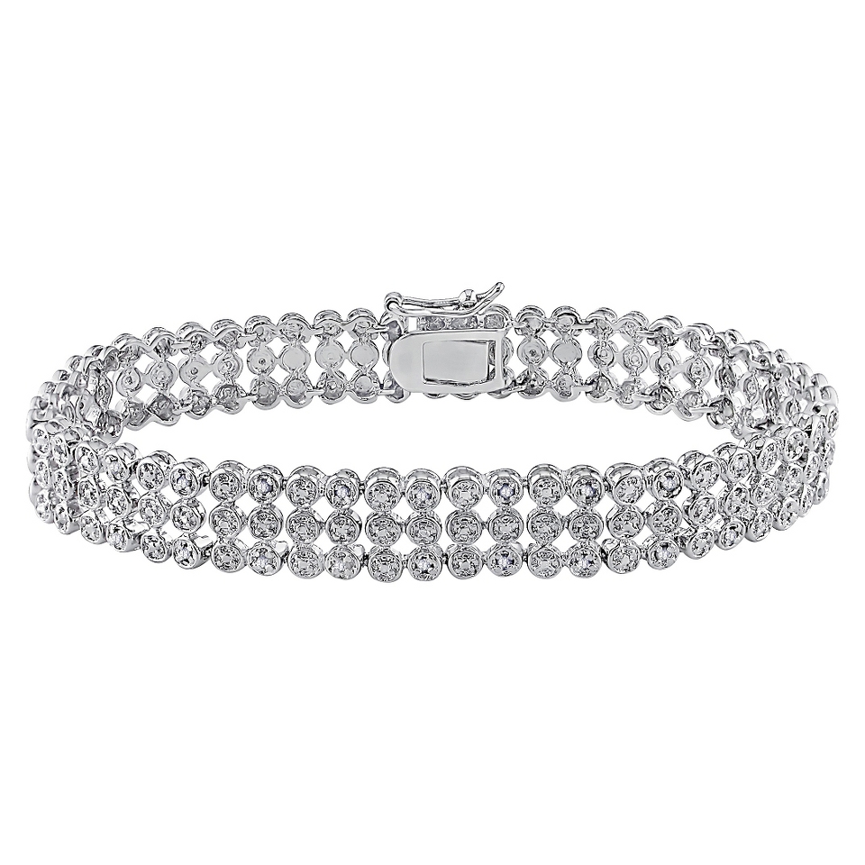 Allura 1/2 CT. T.W. Round Diamond 3 Row Tennis Bracelet in Sterling