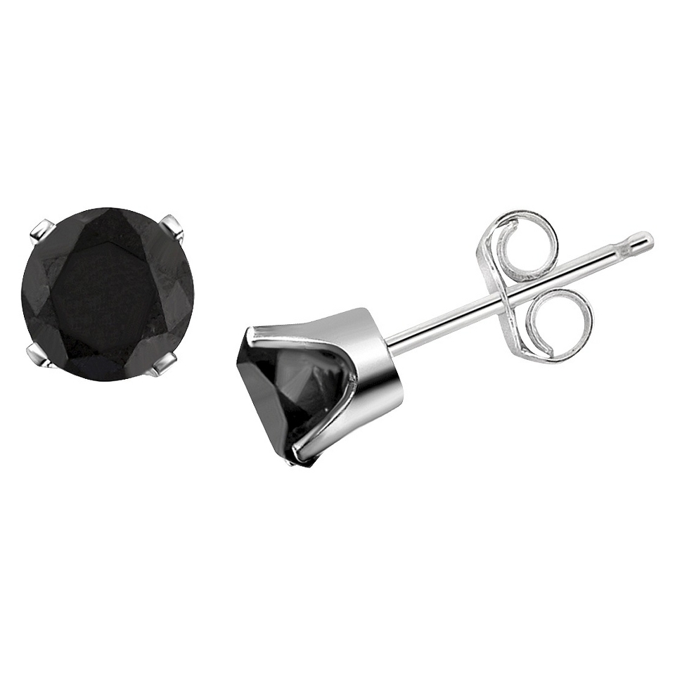 Women‘s 3/4 CT. T.W. Round Cut Black Diamond Stud Earring in