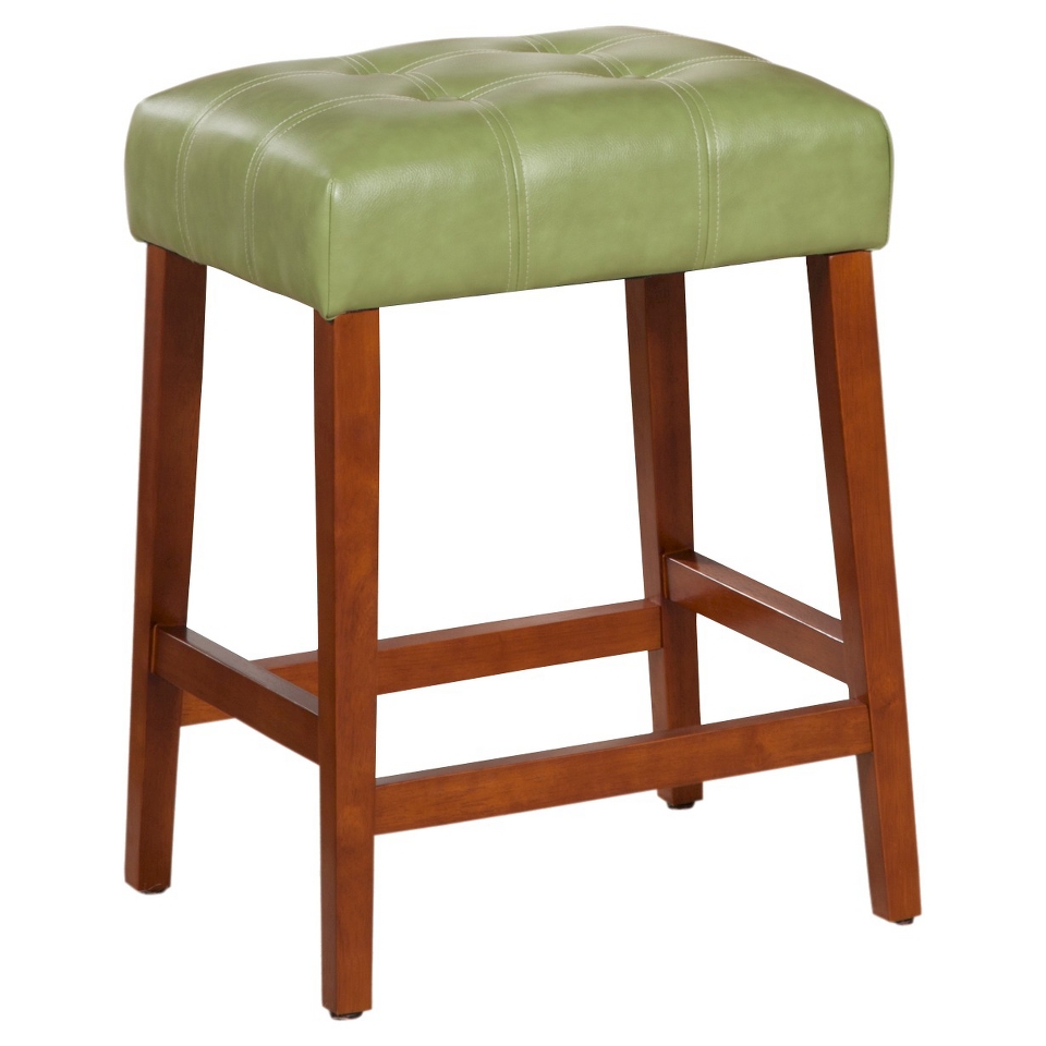 Faux Leather Tufted 24.5 Counter Stool Plywood   HomePop