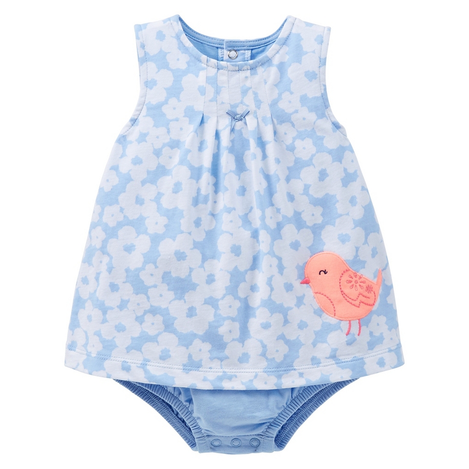 Just One You™Made by Carters® Newborn Girls Bird Sun Dress   Blue