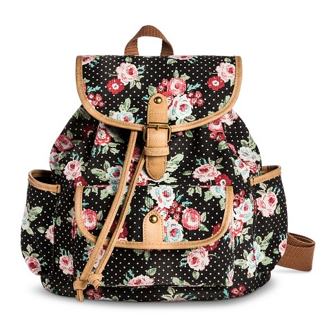 Women's Polka Dot and Floral Print Mini Backpack... : Target