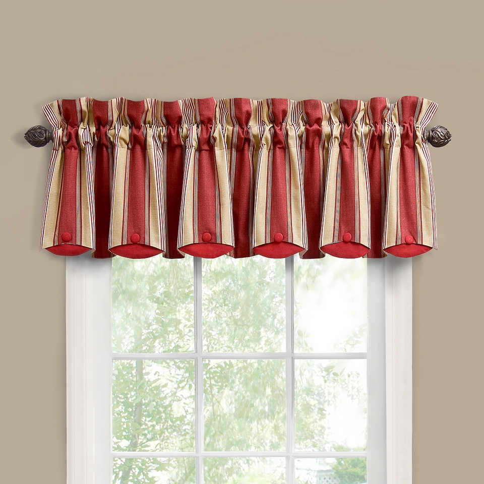 Yacht Club Window Valance   Crimson (80x15)