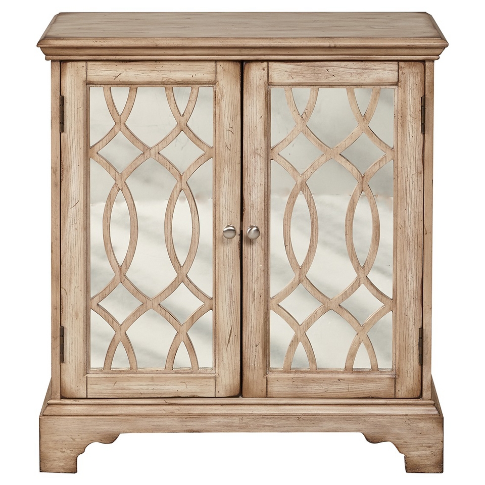 Right 2 Home Cabinet with Mirror Doors   Rustic Tan