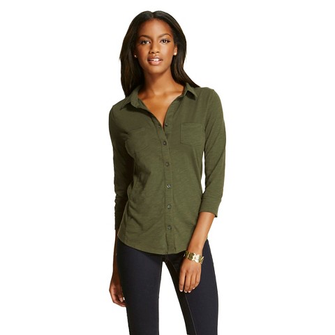 Women's Button-Down Slub Top - Merona™ : Target