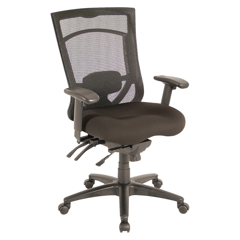 Alera Etros Series Mesh Mid   Back Swivel/Tilt Chair   Black