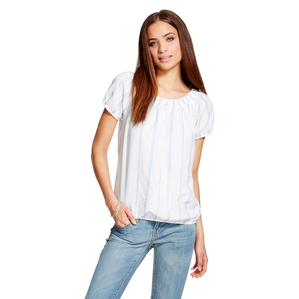 Cotton Off Shoulder Peasant Top Snow White   One Fashion by Vero Moda