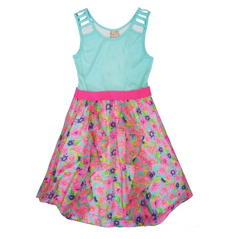 Girls' Floral Chiffon A-Line Dress : Target