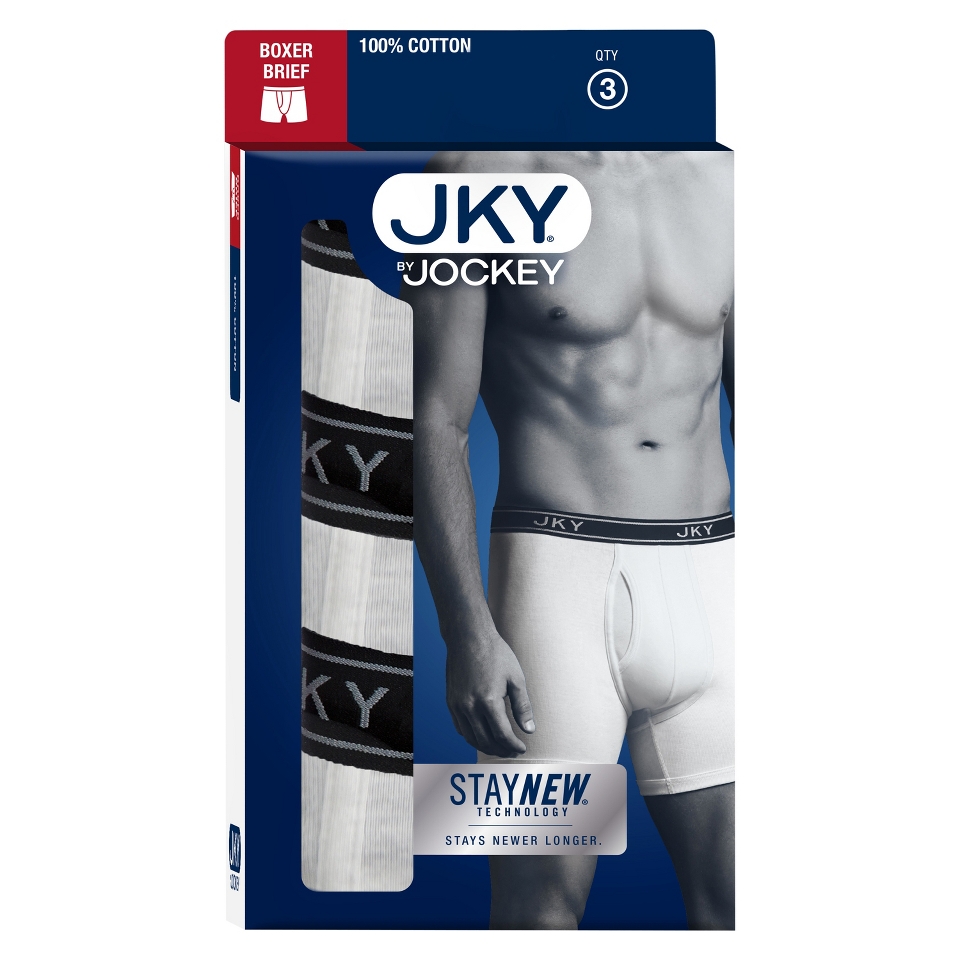Mens Boxer Brief White   3 Pack   JKY® by Jockey Underwear