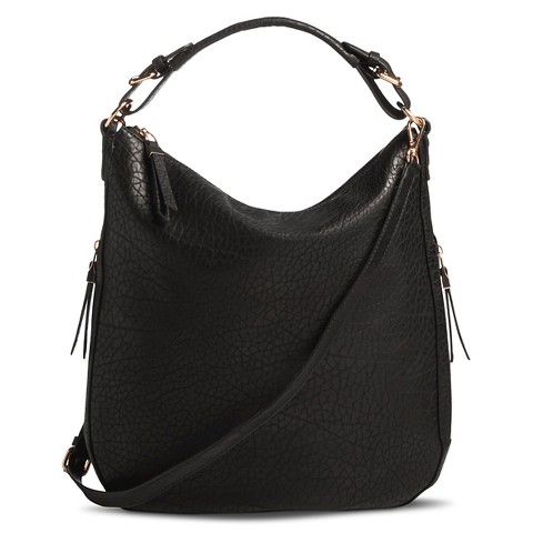 Women's Solid Hobo Handbag with Removeable Crossbody Strap