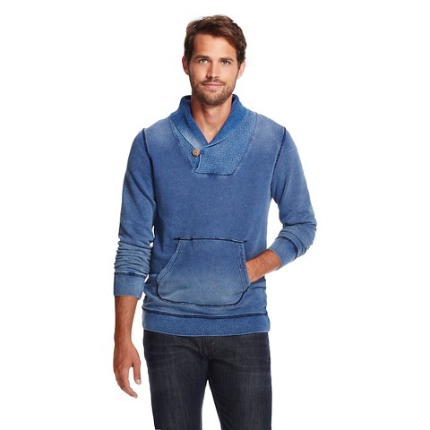 Men's Shawl Collar Pullover Shirt Blue - Merona™ : Target