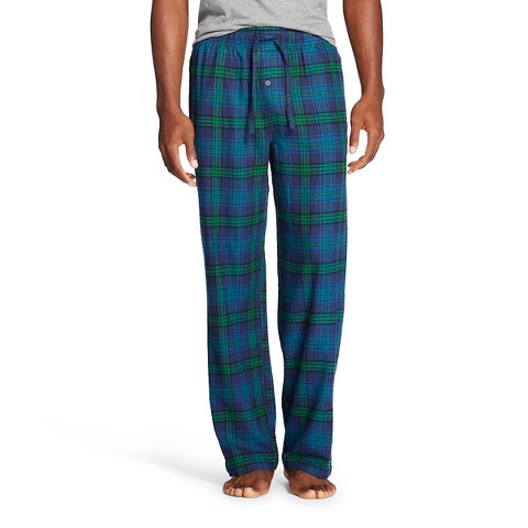 Men's Blue/Green Plaid Flannel Pants - Merona™ : Target
