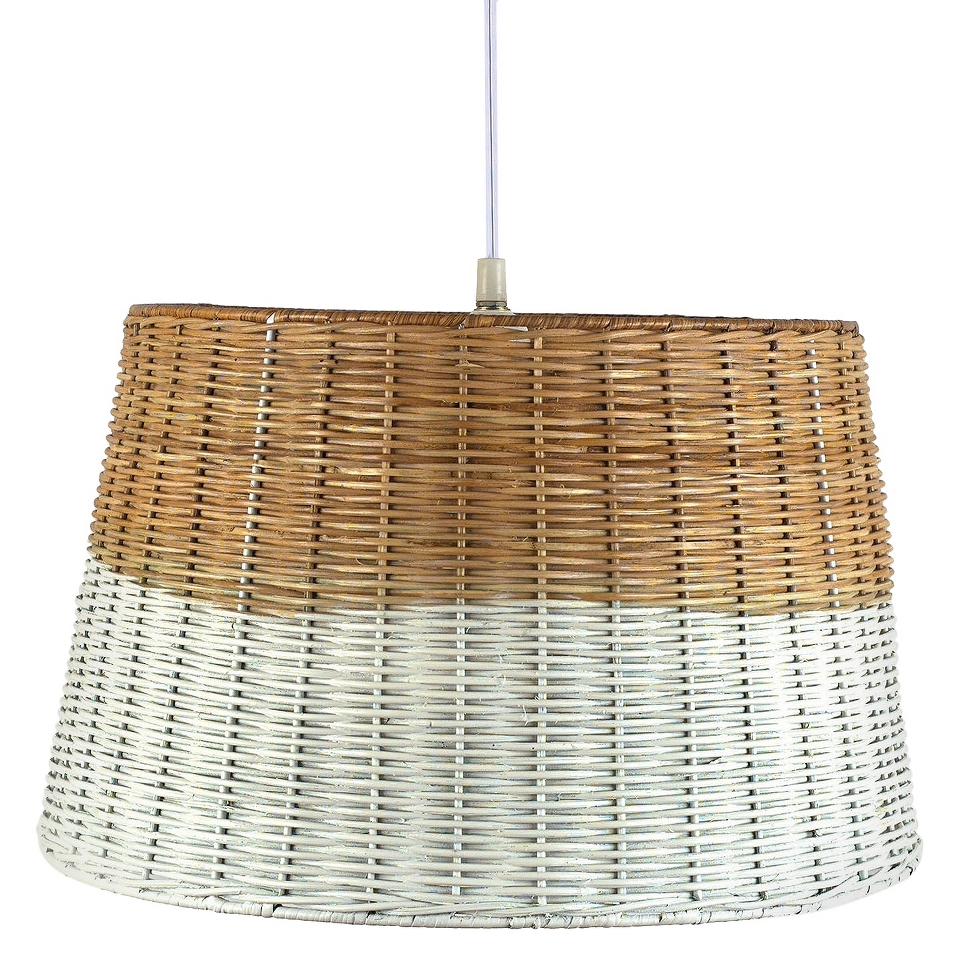 Creative Co Op Round Basket Pendant Lamp Dipped