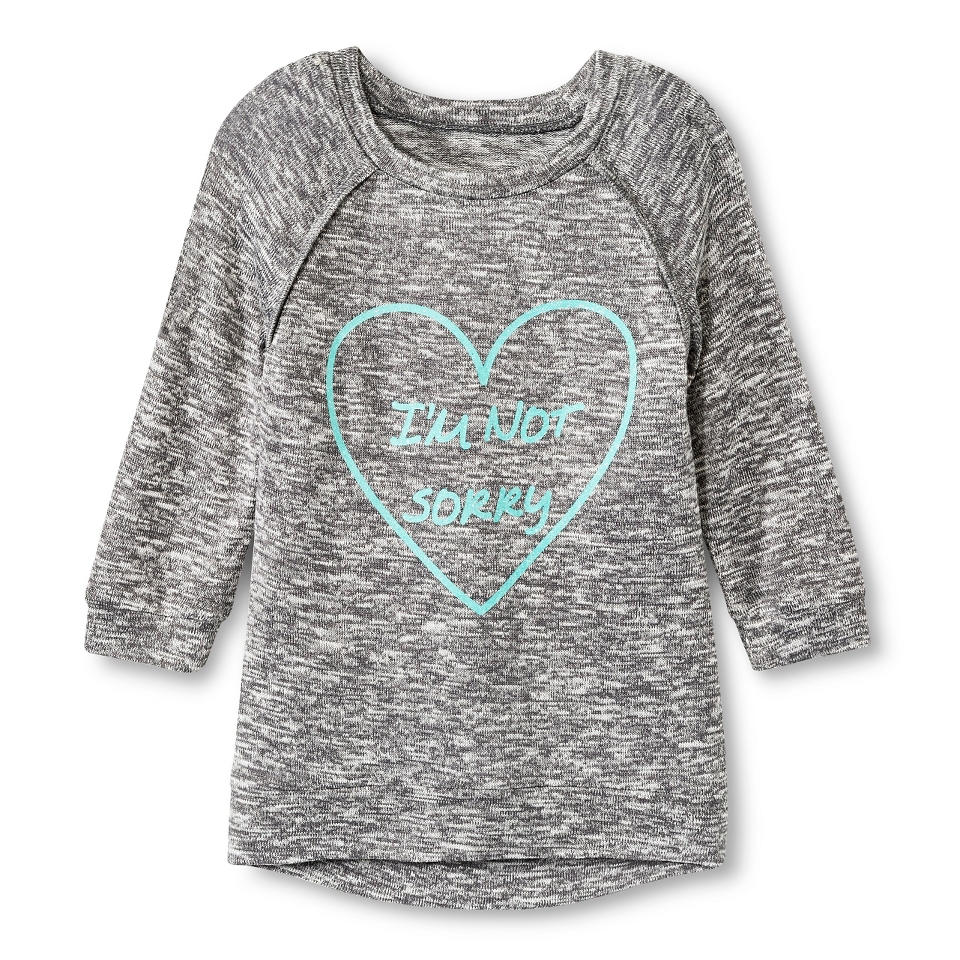 Girls Miss Chevious 3/4 Sleeve Sorry Shirt   Gray