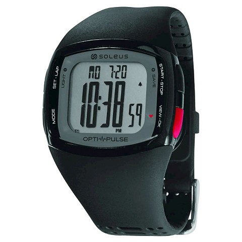 Soleus Pulse Rhythm Heart Rate Monitor Watch - Black/Gray/Red