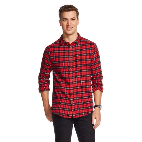 Men's Plaid Flannel Shirt Red - JACHS Manufactur... : Target