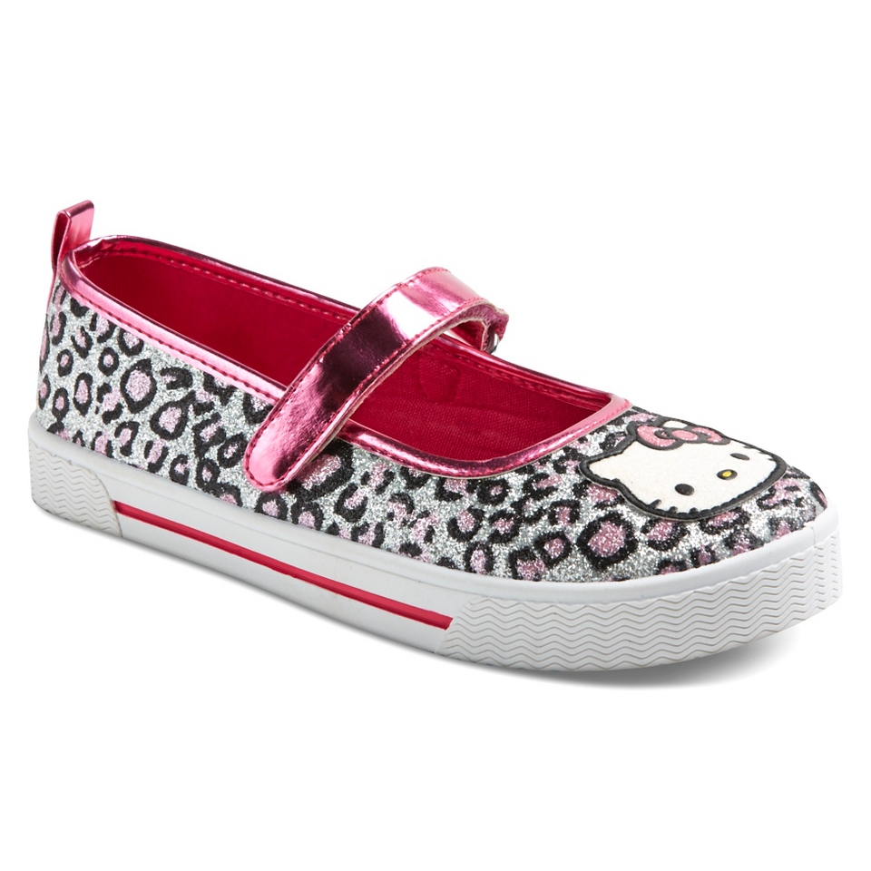 Girls Hello Kitty Glitter Leopard Print Mary Jane Shoes   Multi