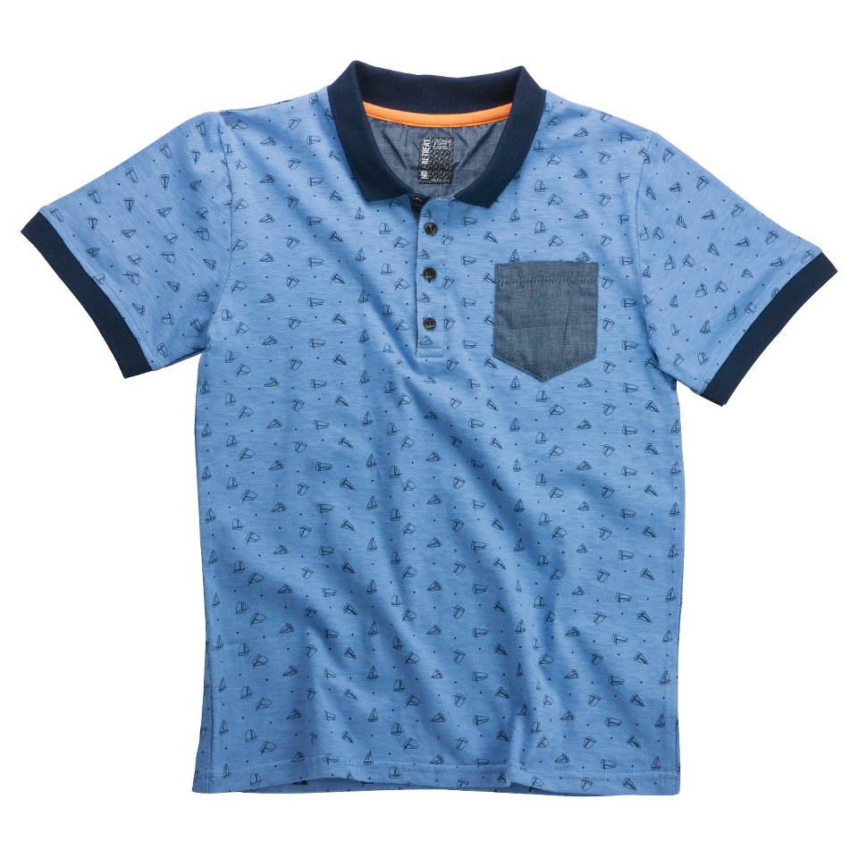 Boys Short Sleeve Sailboat Print Polo