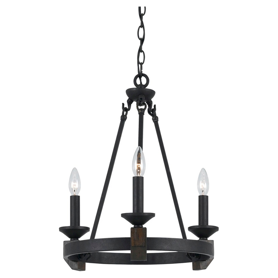 Cal Lighting Cruz Mission Metal 3 light Chandelier